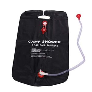 5 gallon/20l portable outdoor solar heating shower bag with hanging rope for camping hiking backpacking beach pool garden
