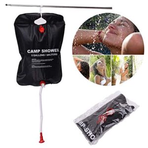 5 Gallon/20L Portable Outdoor Solar Heating Shower Bag with Hanging Rope for Camping Hiking Backpacking Beach Pool Garden