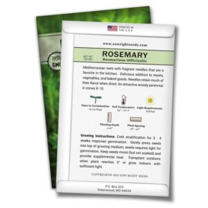 Sow Right Seeds - Rosemary Seed to Plant - Non-GMO Heirloom Seeds - Full Instructions for Easy Planting and Growing a Kitchen Herb Garden, Indoors or Outdoor; Great Gardening Gift (4)