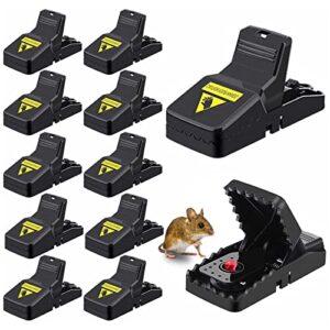 mouse trap, rats mice trap that work mice snap trap 100% remove mouse catcher – quick effective sanitary reusable easy setup,safe for families and pet,home indoor outdoor use – 12 pack
