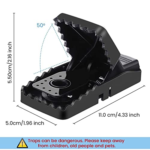 Mouse Trap, Rats Mice Trap That Work Mice Snap Trap 100% Remove Mouse Catcher - Quick Effective Sanitary Reusable Easy Setup,Safe for Families and Pet,Home Indoor Outdoor Use - 12 Pack