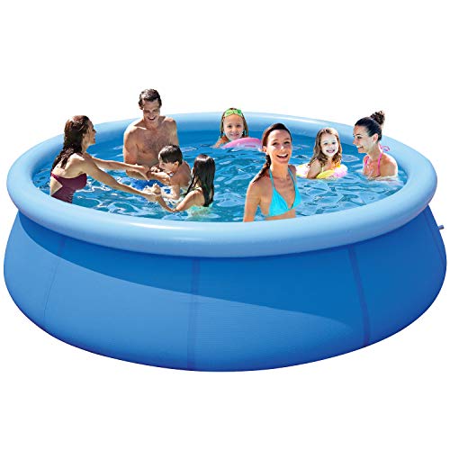 Swimming Pool for Family Kids and Adults - 12ft 30in Outdoor Pools Above Ground Easy Set Swimming Pool Kids Pools Inflatable Pool for Kiddie/Toddler Use in Garden, Backyard Outdoor Pool (Blue)