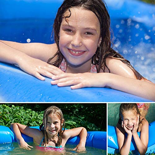 Swimming Pool for Family Kids and Adults - 12ft 30in Outdoor Pools Above Ground Easy Set Swimming Pool Kids Pools Inflatable Pool for Kiddie/Toddler Use in Garden, Backyard Outdoor Pool (Blue)