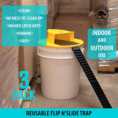 Gardenix Decor 5 Gallon Bucket Lid Mouse Rat Trap - Automatic Reset Flip and Slide Mouse Trap - Humane Mouse Rat Traps for Indoor Outdoor Use - Reusable Mouse Trap 5 Gallon Bucket Lid for Chicken Coop