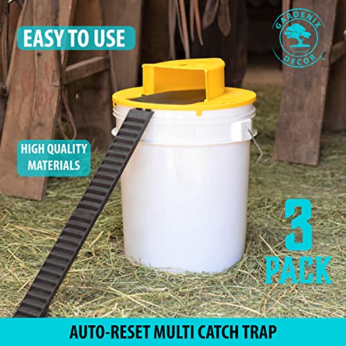 Gardenix Decor 5 Gallon Bucket Lid Mouse Rat Trap - Automatic Reset Flip and Slide Mouse Trap - Humane Mouse Rat Traps for Indoor Outdoor Use - Reusable Mouse Trap 5 Gallon Bucket Lid for Chicken Coop