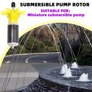 Submersible Pump Rotor Impeller with Shaft and Bearing Replacement Magnetic Filter 2.95" Shaft length Yellow