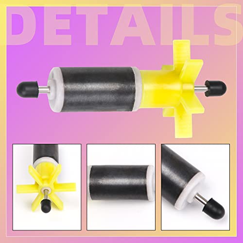 Submersible Pump Rotor Impeller with Shaft and Bearing Replacement Magnetic Filter 2.95" Shaft length Yellow