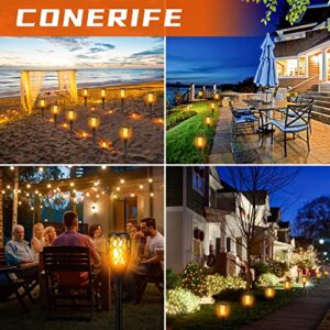 CONERIFE Solar Torch Lights 6 Pack (34 LED Large Size), Solar Outdoor Lights Garden, Solar Torch Lights with Flickering Flame, Halloween Decorations Solar Pathway Lights Waterproof IP65 Auto On/Off