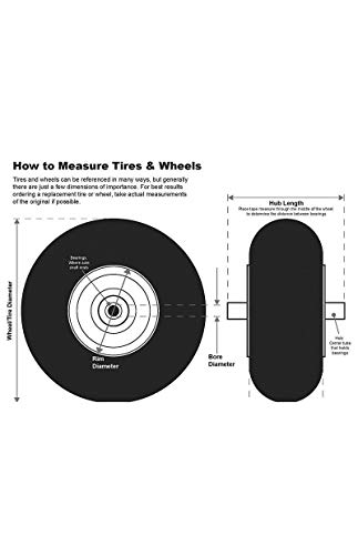 (2-Pcs-Set) New 11x4.00-5 Flat-Free Lawn Mower Smooth Tires w/Steel Rim for Zero Turn Lawn Mower Garden Tractor - hub 3"-5" with 3/4" Or 5/8" Bore 114005 T161