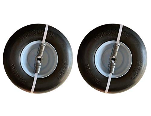 (2-Pcs-Set) New 11x4.00-5 Flat-Free Lawn Mower Smooth Tires w/Steel Rim for Zero Turn Lawn Mower Garden Tractor - hub 3"-5" with 3/4" Or 5/8" Bore 114005 T161