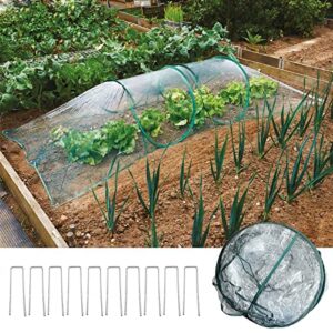 9ft pop-up low tunnel greenhouse – quick setup garden warm house for spring vegetables, grow tent protecting plant from cold frost
