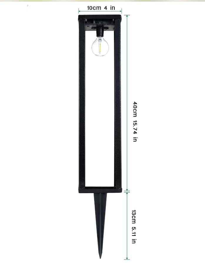 shinar 2 Set Solar Lights with 60 Lumen Vintage Light Bulb E12 warmwhite LEDs Solar Lamps Solar Light Solar Lanterns Solar Pathway Lights for Outdoor Garden, Garage, Driveway, Yard & Balcony