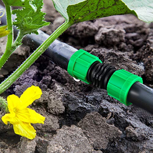 Hotop 12 Pieces Drip Irrigation Coupling, 5/8 Inch Universal Connector Drip Tubing Fittings, Compatible with Most 16-17 mm Drip Tape AG Tubing Drip or Sprinkler Systems (green)