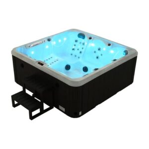 koosom luxury hot tub 5 person jakuzi whirlpool outdoor spa tub freestanding bathtub in garden, 72 jets massage for 78-inch square with led lights, white