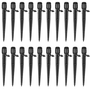ydjoo irrigation drippers 25 pack adjustable 360 degree full circle pattern water flow irrigation drip emitters micro spray fan shape drip irrigation for 4mm/7mm hose tube for garden flower(black)