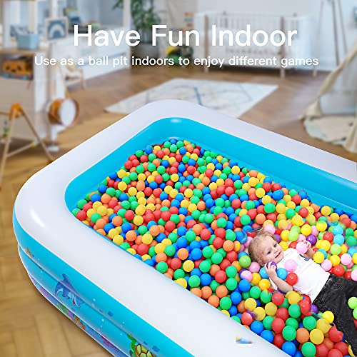 Inflatable Swimming Pool, 103" X 69" X 24" Large Family Pool, Blow up Pool Above Ground for Kids, Toddlers, Adults, Outdoor, Garden, Backyard, Summer Water Party