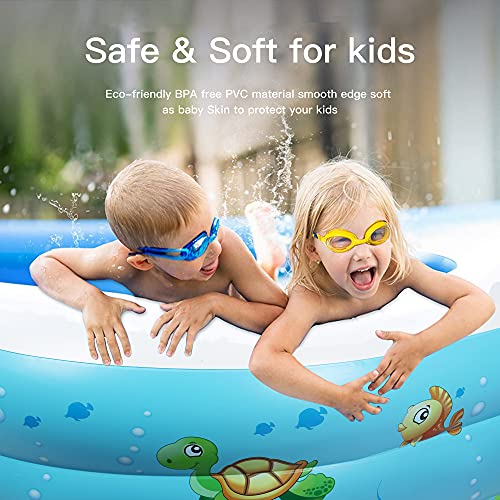 Inflatable Swimming Pool, 103" X 69" X 24" Large Family Pool, Blow up Pool Above Ground for Kids, Toddlers, Adults, Outdoor, Garden, Backyard, Summer Water Party