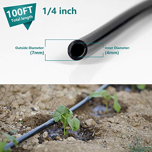 Daisypower 1/4 inch Blank Distribution Tubing Drip Irrigation Hose,50ft Soft Watering Tube for Small Lawn Garden Irrigation System