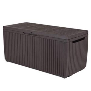 Keter 123 x 53.5 x 57 cm Springwood Outdoor Plastic Storage Box Garden Furniture - Brown