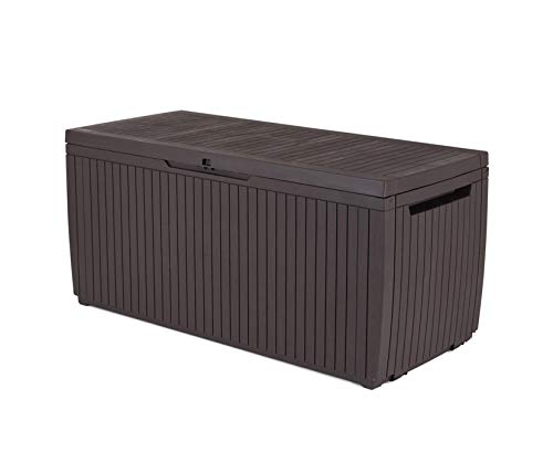 Keter 123 x 53.5 x 57 cm Springwood Outdoor Plastic Storage Box Garden Furniture - Brown