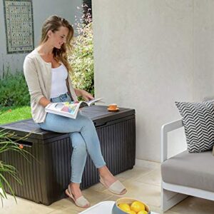 Keter 123 x 53.5 x 57 cm Springwood Outdoor Plastic Storage Box Garden Furniture - Brown