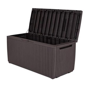 Keter 123 x 53.5 x 57 cm Springwood Outdoor Plastic Storage Box Garden Furniture - Brown