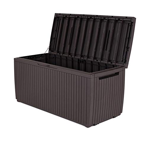 Keter 123 x 53.5 x 57 cm Springwood Outdoor Plastic Storage Box Garden Furniture - Brown