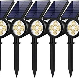 InnoGear Solar Outdoor Lights, Solar Lights Outdoor Waterproof Solar Spot Lights Outdoor Spotlight for Yard Landscape Lighting Wall Lights Auto On/Off for Pathway Garden, Pack of 6 (Warm White)