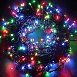 twinkle star 200 led 66ft fairy string lights,christmas lights with 8 lighting modes,mini string lights plug in for indoor outdoor christmas tree garden wedding party decoration, multicolor