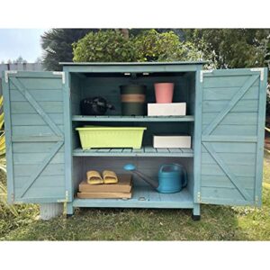 Outdoor Storage Cabinet with Adjustable Shelves Garden Tool Shed, Outdoor Garden Tools Waterproof Storage Box for Yard Patio