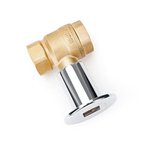 Stanbroil Straight Quarter-Turn Shut-Off Valve Kit for NG LP Gas Fire Pits with Polished Chrome Flange and Key- 3/4" NPT