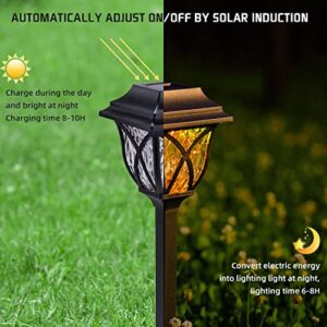 NOMMTHY 6 Pack Solar Outdoor Pathway Lights, Color Changing, IP65 Waterproof Solar Garden Lights, Dusk to Dawn Auto On/Off Solar Torch Light for Walkway, Backyard, Lawn, Yard and Driveway