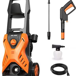 Rock&Rocker Powerful Electric Pressure Washer, 2150PSI Max 1.6 GPM Power Washer with Spray Nozzles,Soap Tank, IPX5 Car Wash Machine for Home/Car/Driveway/Patio Clean, Orange