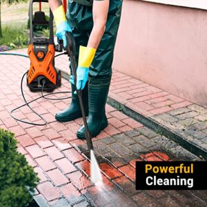 Rock&Rocker Powerful Electric Pressure Washer, 2150PSI Max 1.6 GPM Power Washer with Spray Nozzles,Soap Tank, IPX5 Car Wash Machine for Home/Car/Driveway/Patio Clean, Orange