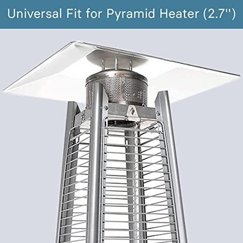 Heat Reflector Shield for Glass Tube Heater, 4-Sided Pyramid Patio Heater Replacement Top - Hole Distance 2 3/4 Inches