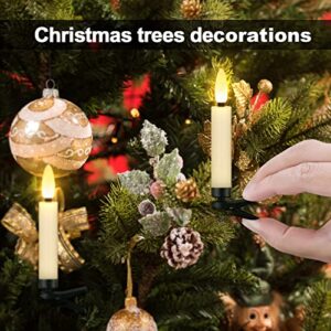 20 PCS Flameless LED Taper Candles Flickering Flame Battery Operated with Remote & Timer Warm White Christmas Tree Candle Lights for Home Kitchen Garden Birthday Party Decoration (20 PCS,Ivory)