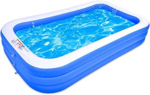 inflatable swimming pools 120″ x 72″ x 22″full size splashing pool for adults, kids, toddlers, blow up paddling pool for indoor,outdoor, garden, courtyard, summer party