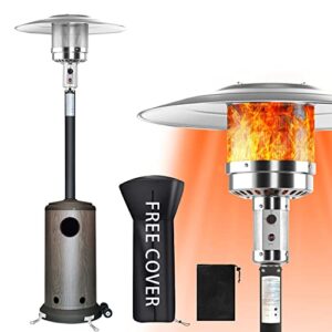 patio outdoor heaters propane – 48000 btu patio heater propane, rapid heating propane heater, outdoor heater with wheels and ground plugs, propane heater for garden, party, backyard, restaurant