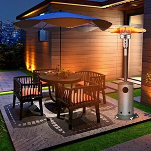 Patio Outdoor Heaters Propane - 48000 Btu Patio Heater Propane, Rapid Heating Propane Heater, Outdoor Heater with Wheels and Ground Plugs, Propane Heater for Garden, Party, Backyard, Restaurant