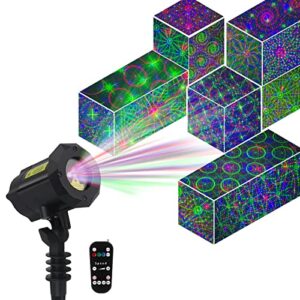 lunhoo 16 patterns christmas moving laser lights, rgb outdoor laser projector, garden christmas decorative lights for indoor, outdoor, home, garden