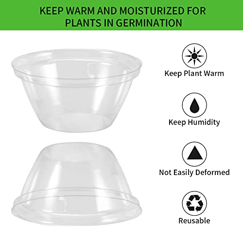 50 Sets Hydroponic Grow Basket, Plant Pod Kit Plant Growing Container with Transparent Insulation Domes, Replacement Grow Baskets, Hydroponic Garden Accessories(Size:4.4x1.3x6.5cm)