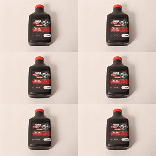 ECHO 6550025 PK6 Red Armor 6.4oz 2-Stroke Oil Mix, 2.5 Gallon (50:1)