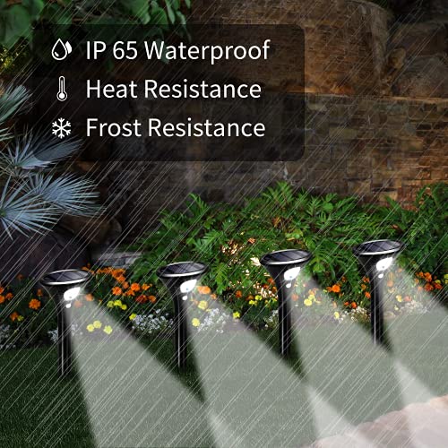 Solar Lights Outdoor Decorative, Solar Pathway Lights,Powered Landscape Lighting,Waterproof Solar Powered Garden Yard Lights for Walkway Sidewalk Driveway, Driveway Pool, Wakeway-Black