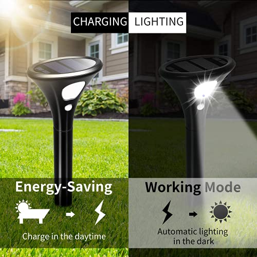 Solar Lights Outdoor Decorative, Solar Pathway Lights,Powered Landscape Lighting,Waterproof Solar Powered Garden Yard Lights for Walkway Sidewalk Driveway, Driveway Pool, Wakeway-Black