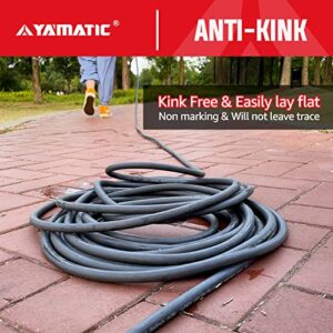 YAMATIC Super Flexible Pressure Washer Hose 50 FT 1/4", Kink Resistant Power Washer Hose Replacement for Flexzilla Uberflex Ryobi Genarac Troy Bilt Honda M22-14mm Rated 3200 PSI/Max 3700 PSI,Grey