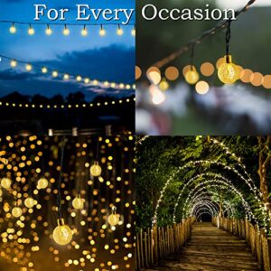 Solar String Lights Outdoor Garden [2PACK] 40 Feet 105 LED, fairy Solar Powered Patio Lights Waterproof solar powered patio lights for Yard Porch Wedding Party Lights 8 Combinations(Warm White)