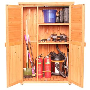 outdoor storage cabinet garden tool shed with shelves & workstation for backyard, garage and garden (size : 105×63.5x160cm)