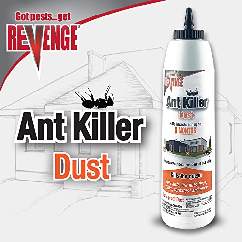 REVENGE Ant Killer Dust, 1 lb. Ready-to-Use Long Lasting and Waterproof Formula for Indoors & Outdoors, Perimeter Treatment