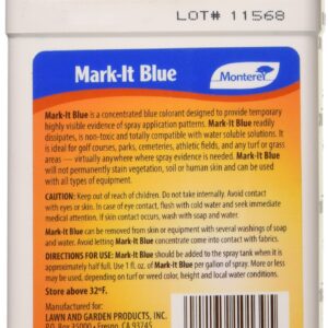 Monterey LG1130 Mark-It Blue Spray Solution Colorant Chemical Marker Dye for Insecticide, Herbicide, and Fungicide, 8 oz