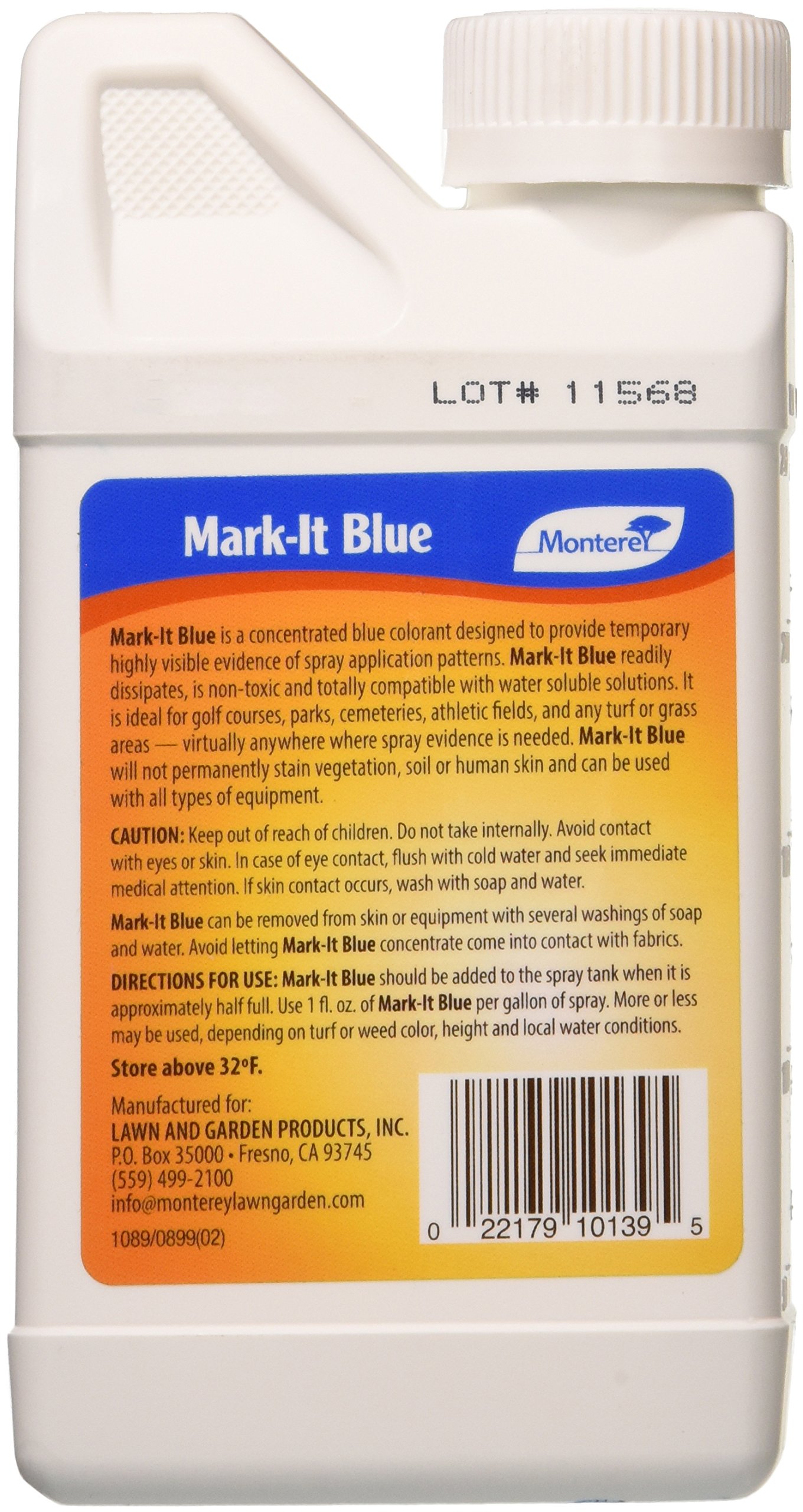 Monterey LG1130 Mark-It Blue Spray Solution Colorant Chemical Marker Dye for Insecticide, Herbicide, and Fungicide, 8 oz